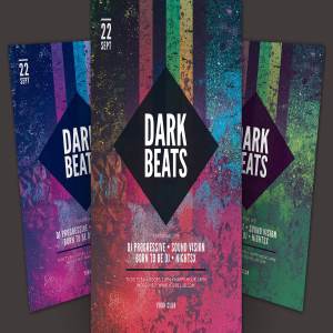 暗黑音乐主题传单模板 Dark Beats Flyer Template