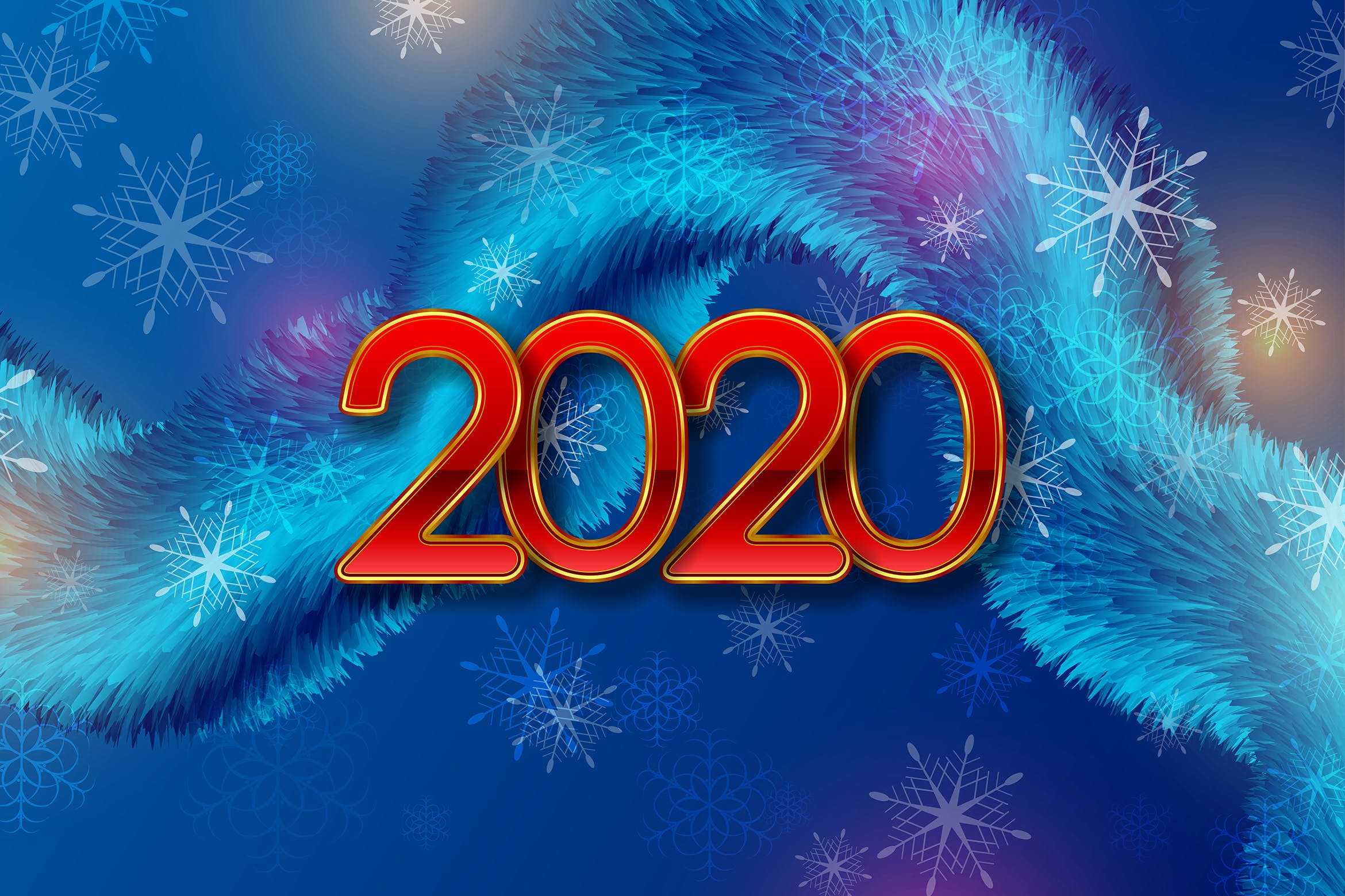 深蓝2020年新年主题抽象背景图素材 Deep blue 2020 New Year abstract background