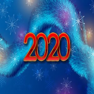 深蓝2020年新年主题抽象背景图素材 Deep blue 2020 New Year abstract background