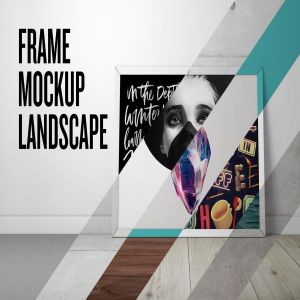 油画画作画框样机模板 Frame Mockup – Landscape