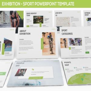 体育运动行业PPT幻灯片模板下载 Exhibition – Sport Powerpoint Template