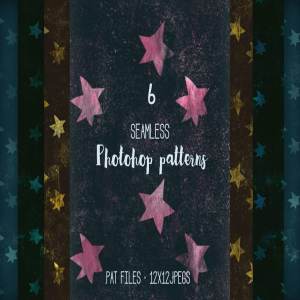 磨蚀效果星星元素无缝纹理 Seamless textures for photoshop