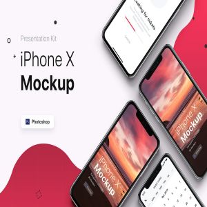 APP界面设计截图预览iPhone X手机样机模板v3 Presentation Kit – iPhone showcase Mockup插图3