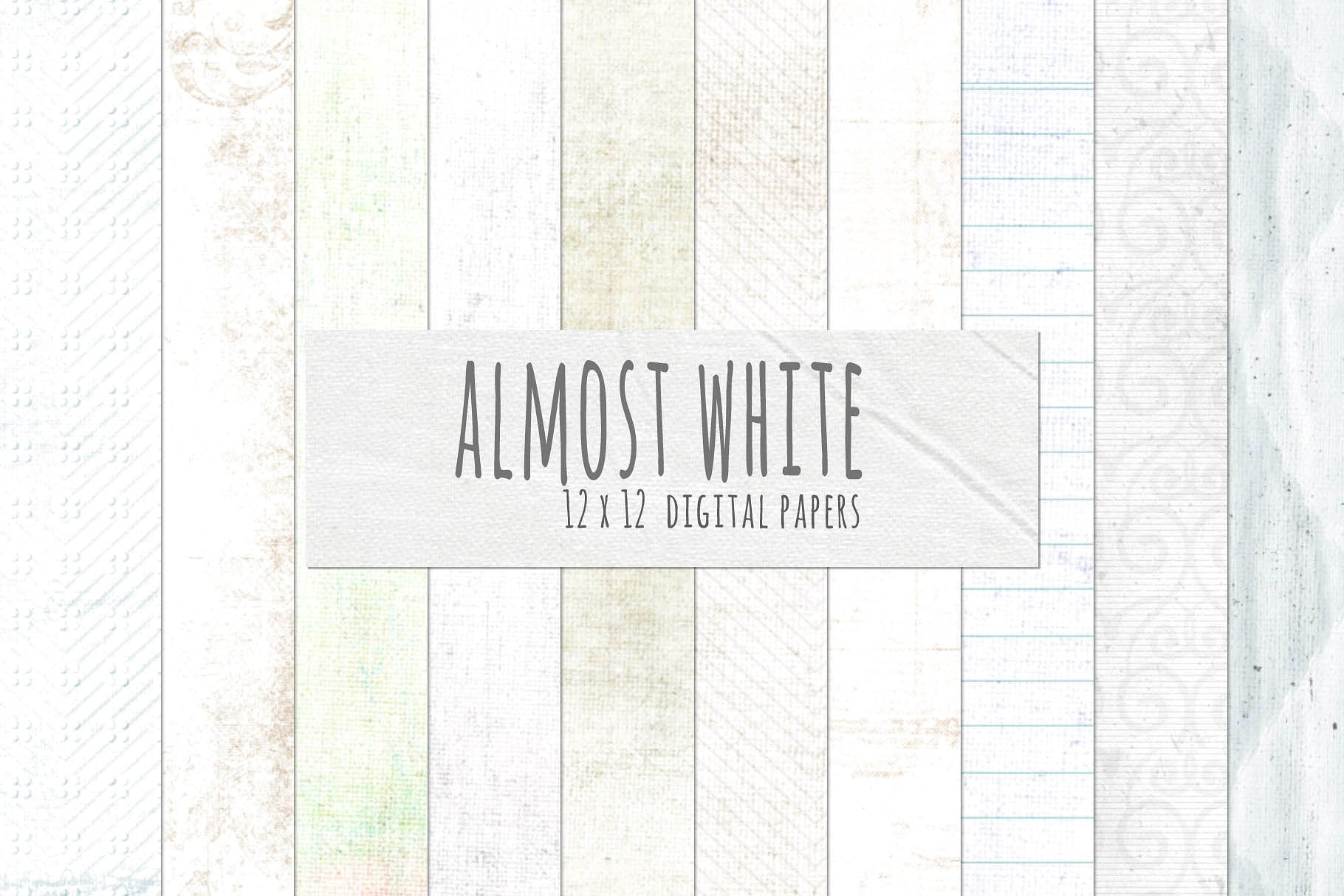 浅白色的纸质纹理背景素材 Almost White Digital Paper