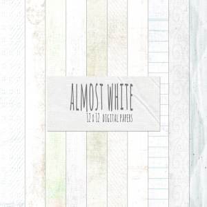 浅白色的纸质纹理背景素材 Almost White Digital Paper