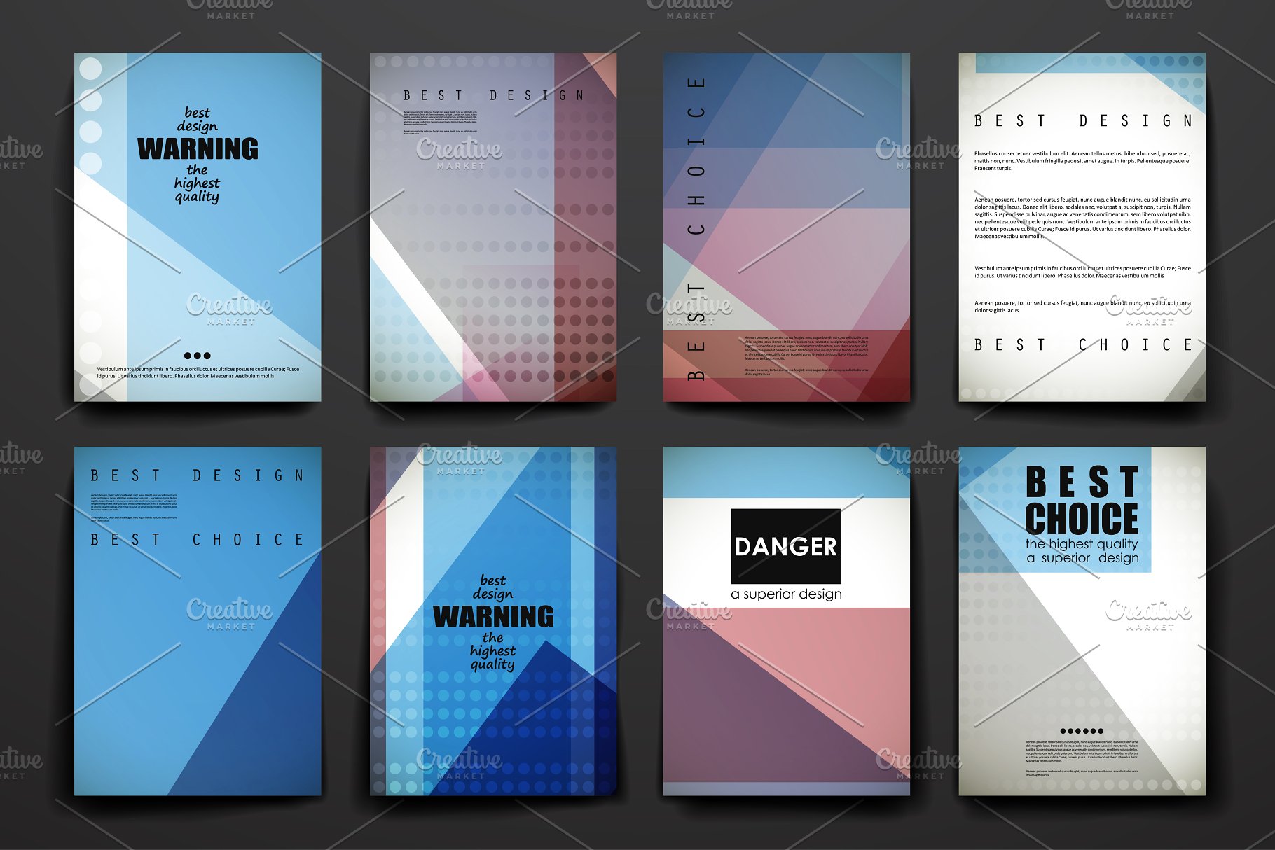 3套多用途抽象图形小册子模板 Set of Beautiful Brochures