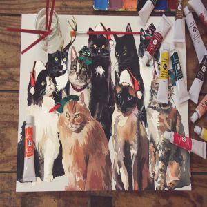 画室创作场景画纸样机模板v4 Paper Horitzontal