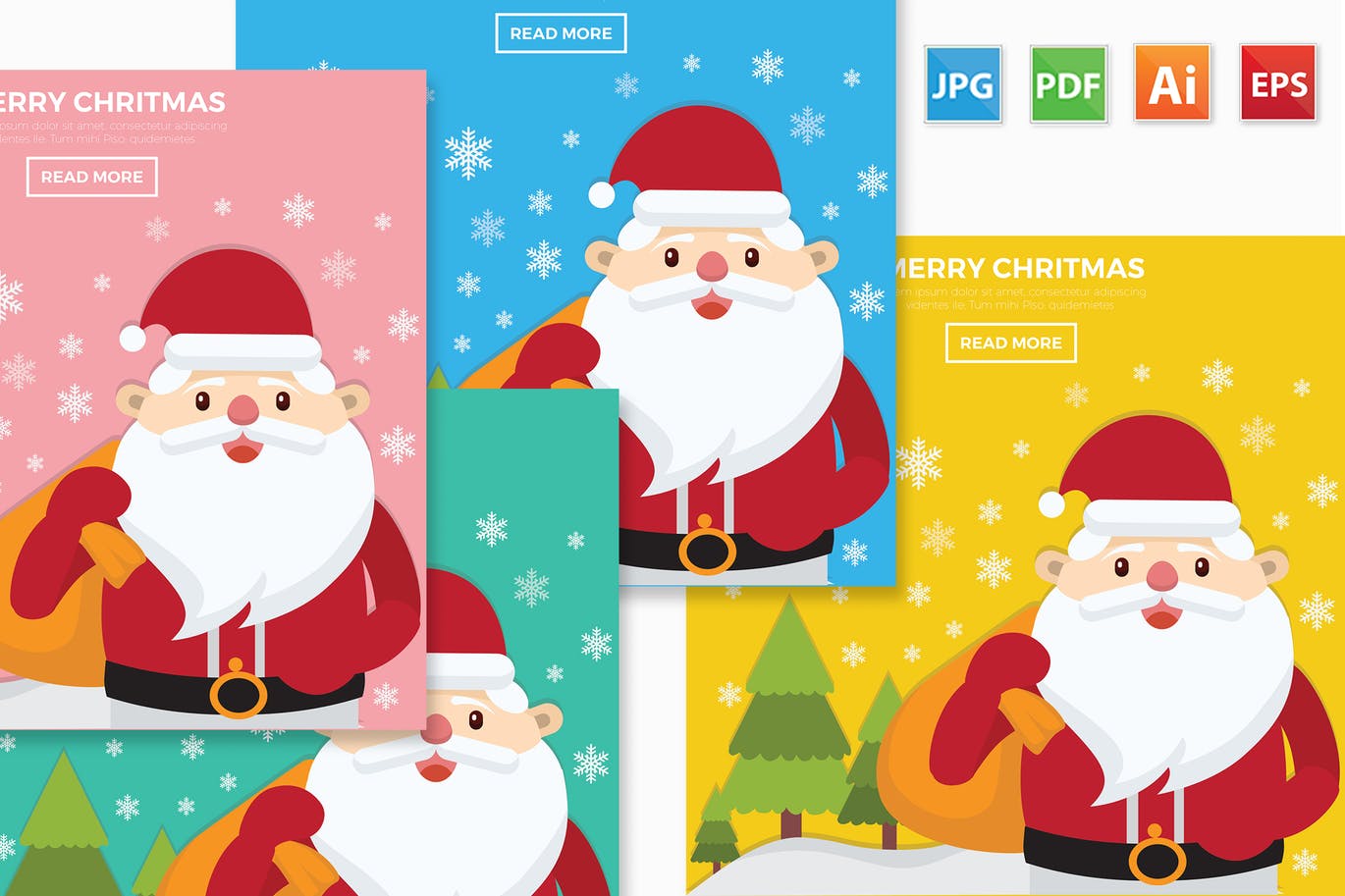 圣诞节元素圣诞老人矢量设计素材 Merry Christmas design