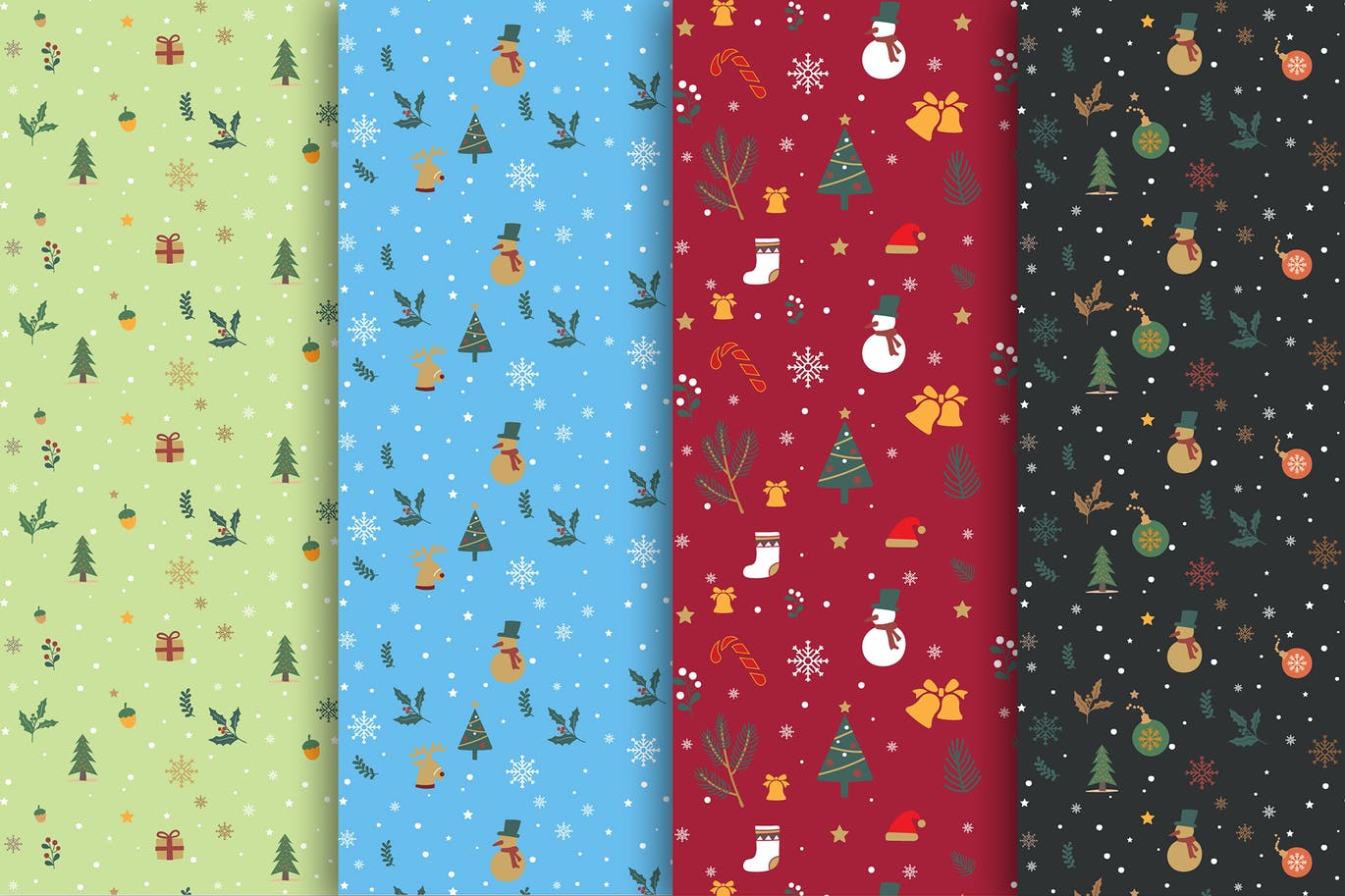 圣诞节主题手绘图案无缝背景素材 Drawn Christmas Pattern Collection