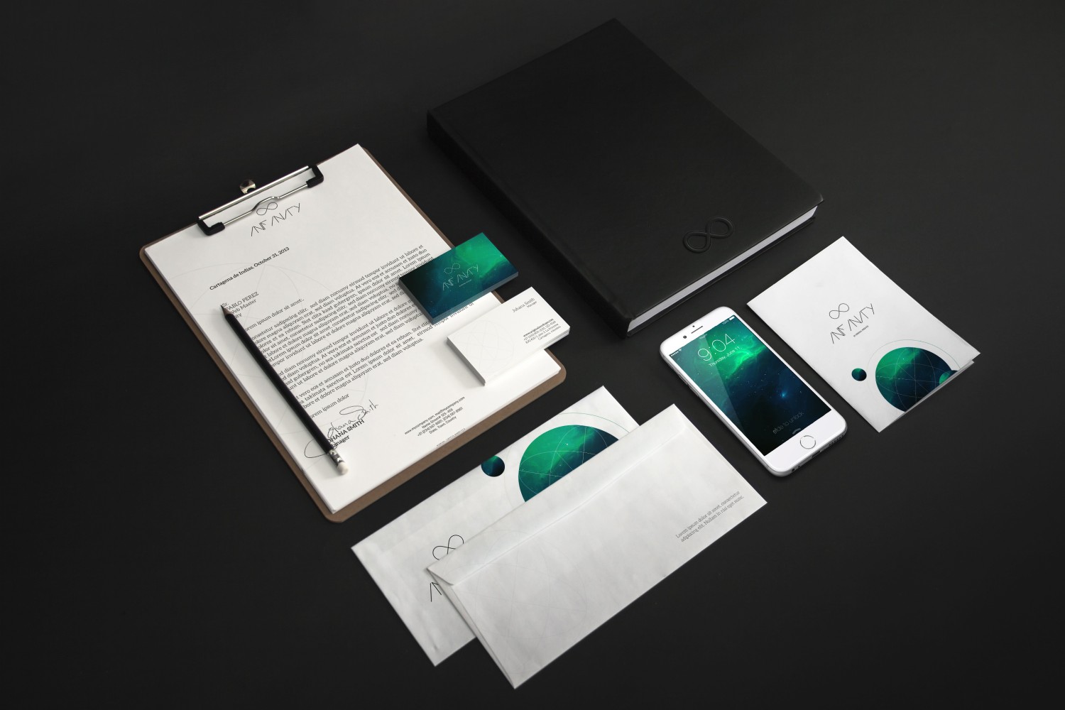 企业公司Logo设计效果图演示办公用品套件样机 Stationery Mockup 6