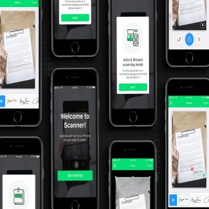 PDF扫描文字识别软件APP应用UI设计套件 PDF Scanner app mobile template