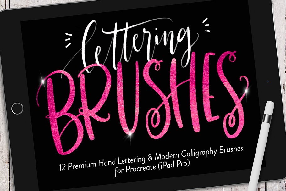 12款 Procreate 专用手写字体笔刷 12 iPad Brushes (For Procreate)