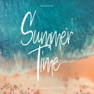 休闲主题设计适用的英文手写字体 Summertime – Thin Casual Script Font