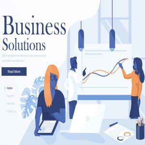 企业解决方案扁平化现代设计概念插画 Flat Modern design Illustration of Business