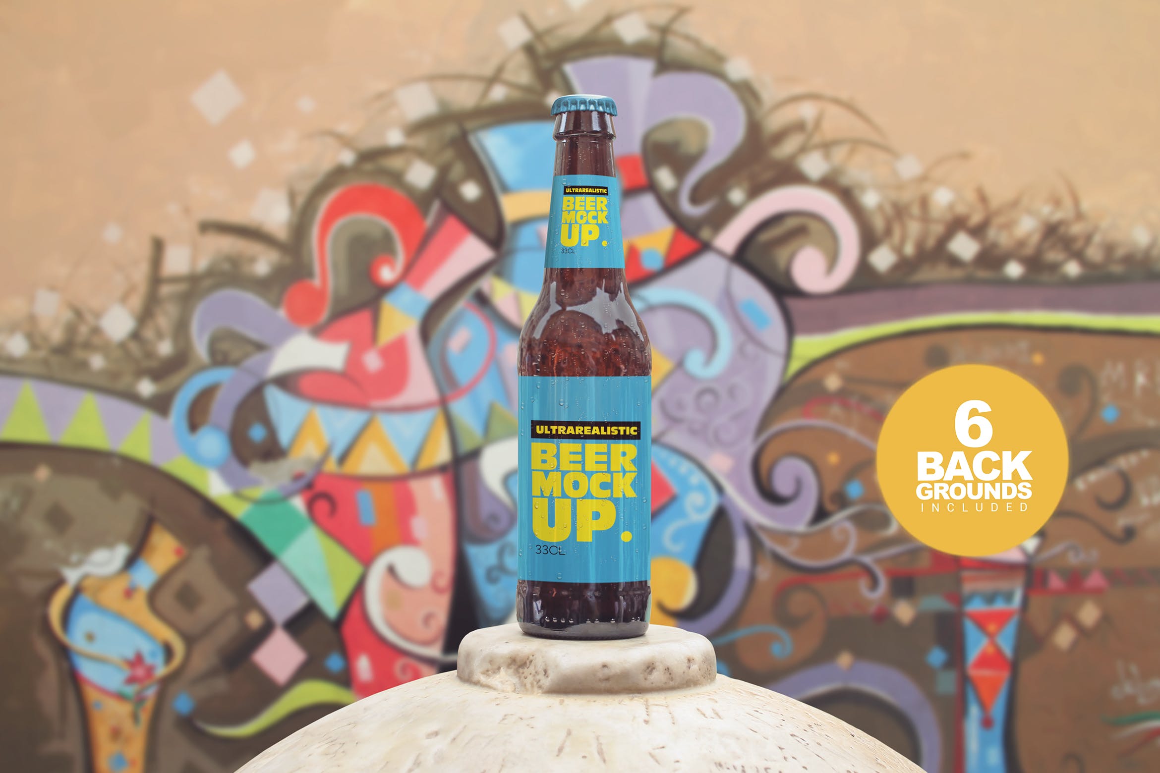 啤酒瓶外观设计效果图实景演示样机 Beer Presentation Mockup