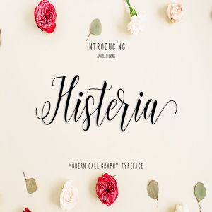 飘逸舞蹈线条手写英文草书字体 Histeria Script