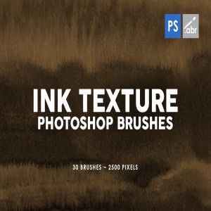 30款墨水印刷纹理肌理PS笔刷v3 30 Ink Texture Photoshop Brushes Vol. 3
