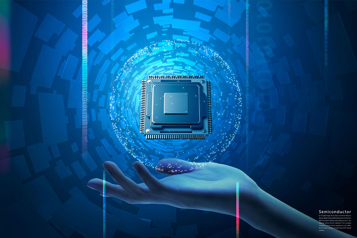 半导体芯片未来科技发展海报设计模板