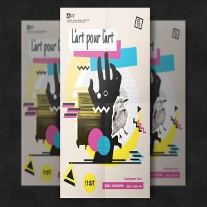 抽象设计风格活动海报传单设计模板 Abstract event flyer tempalte