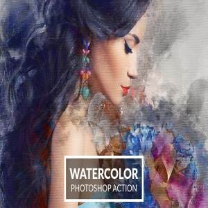 超酷水彩风格ps动作 Watercolor Photoshop Action