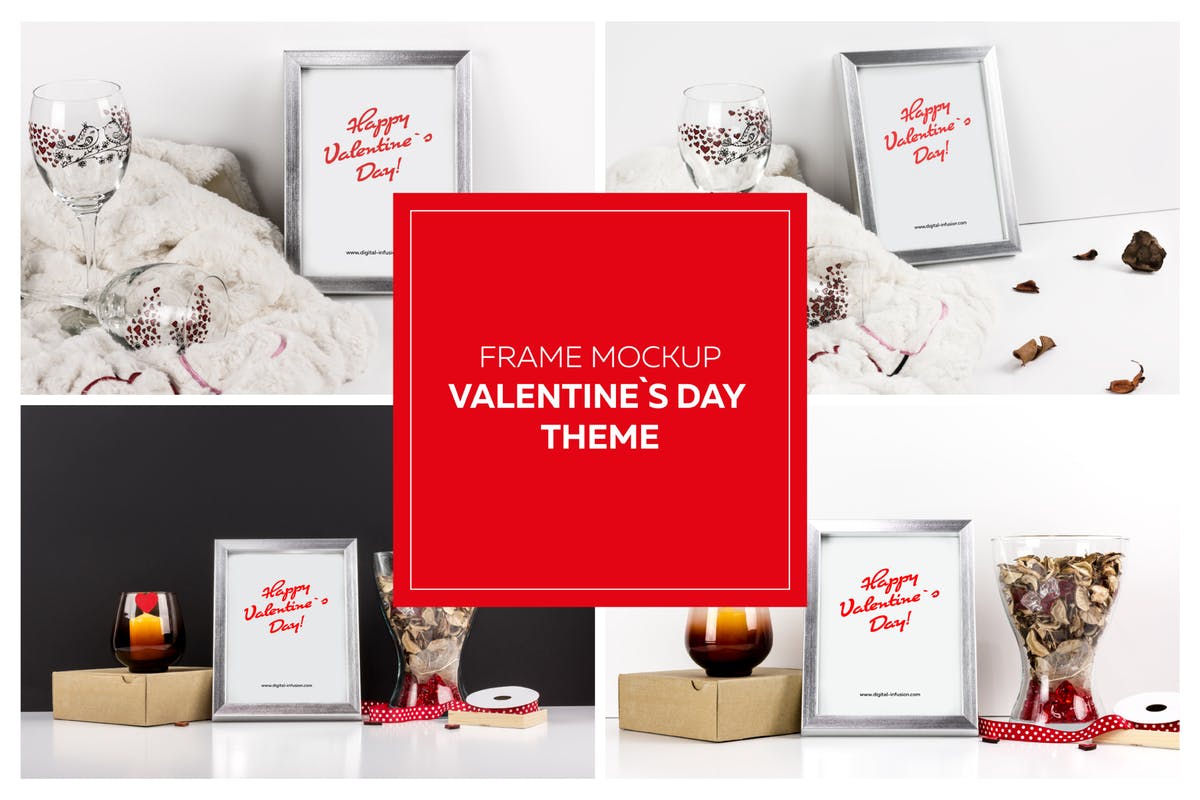 情人节主题画框相框样机模板 Frame Mockup – Valentin`s Day Theme