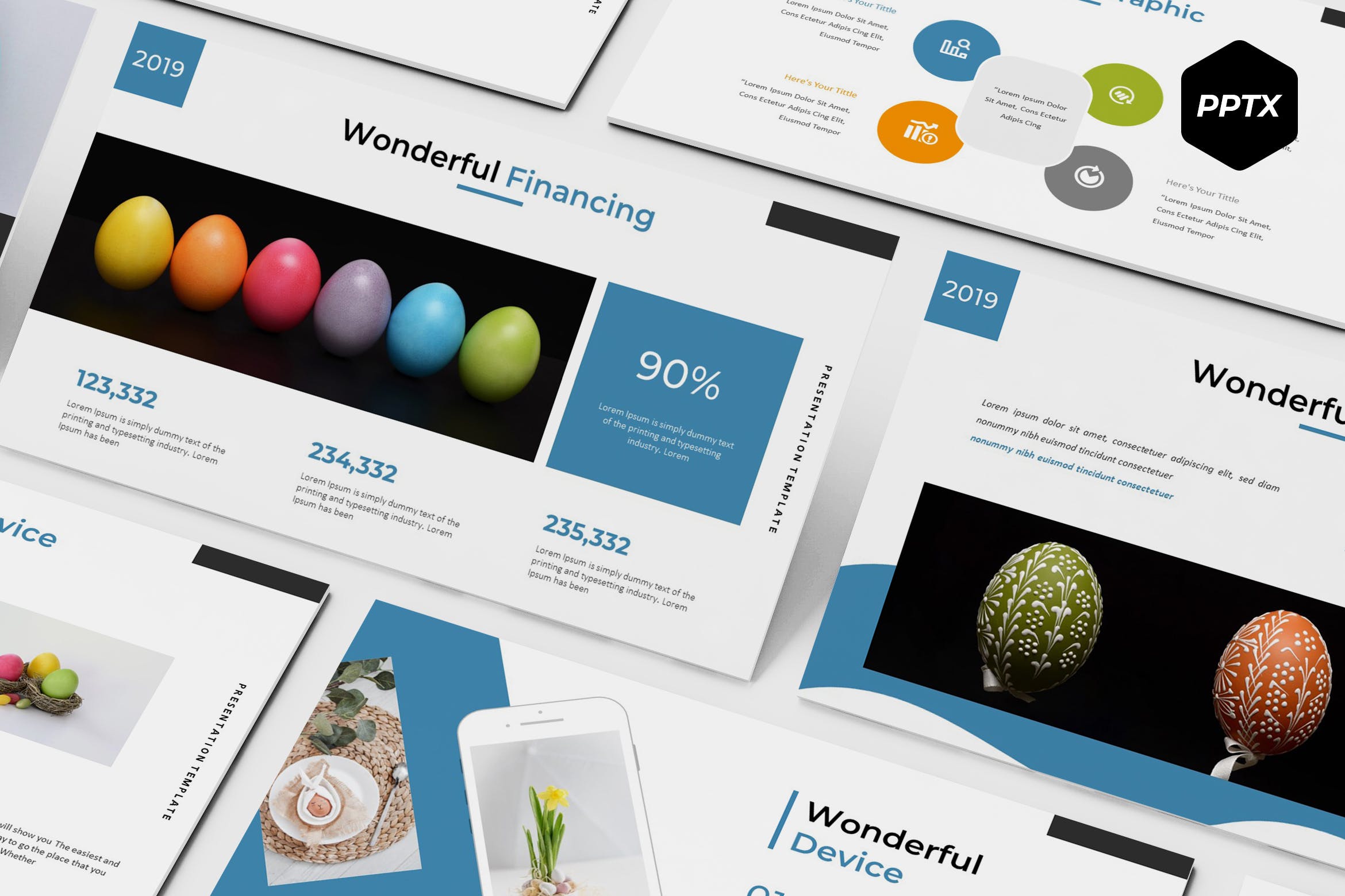 复活节手绘彩蛋主题PPT幻灯片模板 The Eastre – Powerpoint Template