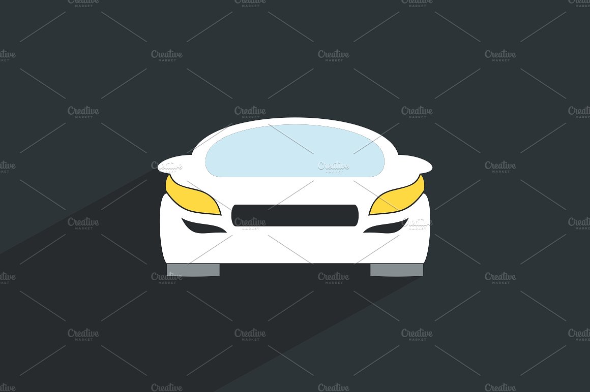 极简手绘汽车插画设计素材 Car