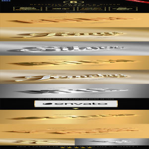 黄金和白银质感的3D字体设计[psd]