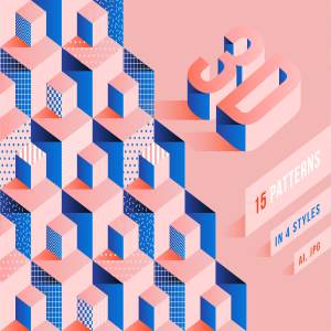 15款独特非常吸眼球的3D多彩立体几何图案纹理 3D Pattern Collection