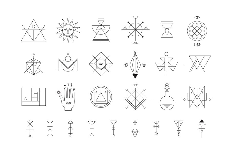 炼金术元素图标、卡片和标签模板 Alchemy III