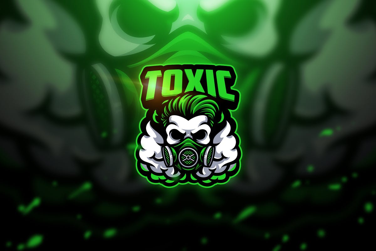 生化危机骷髅头电子竞技队徽Logo模板V1 Toxic skull – Mascot & Esport Logo