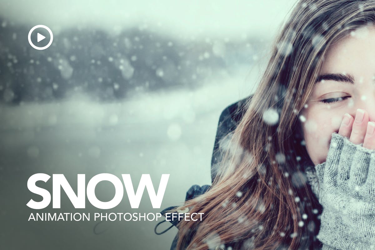 雪花飞舞动态效果PS动作 Snow Animation Photoshop Action
