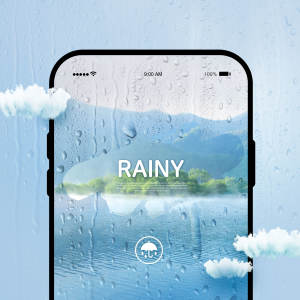 清新雨天天气创意多用途海报设计