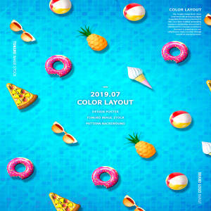 充满夏季元素的创意海报设计模板