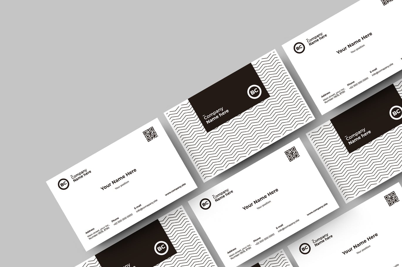 时尚优雅的高端多用途的商务商业质感名片设计模板-4