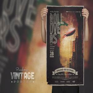 复古创意做旧污迹海报设计图片 Vintage Poster / Flyer – 1