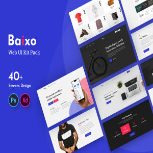 一流设计素材网下午茶：多功能业务网站 UI Kit[PSD,XD]