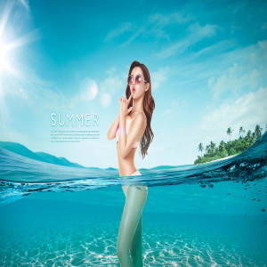 夏季性感比基尼美女海滩派对活动宣传海报