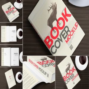 7款精装图书封面及版式设计样机 7 Book Mockups