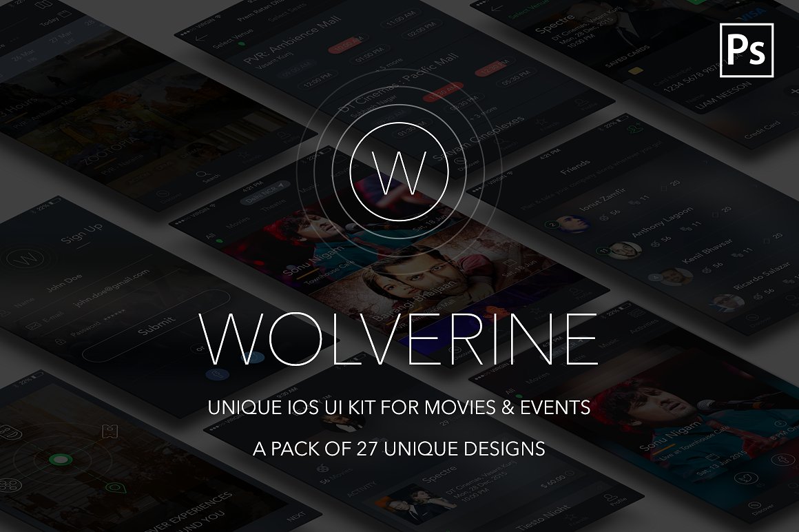 影视娱乐新闻类 APP UI 套件 Wolverine IOS UI KIT for activities
