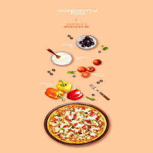 蔬菜披萨美食促销广告海报psd模板