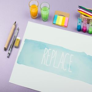 水彩手绘作品欣赏展示样机模板#8 Watercolor Paint Mockup Template #8