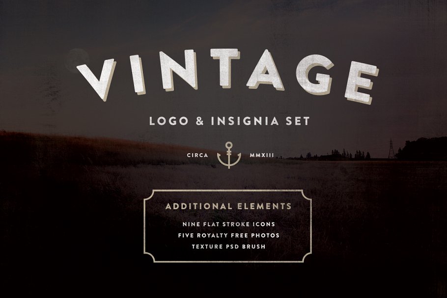 独特复古的品牌Logo设计入门工具包 Vintage Logo & Insignia Starter Kit