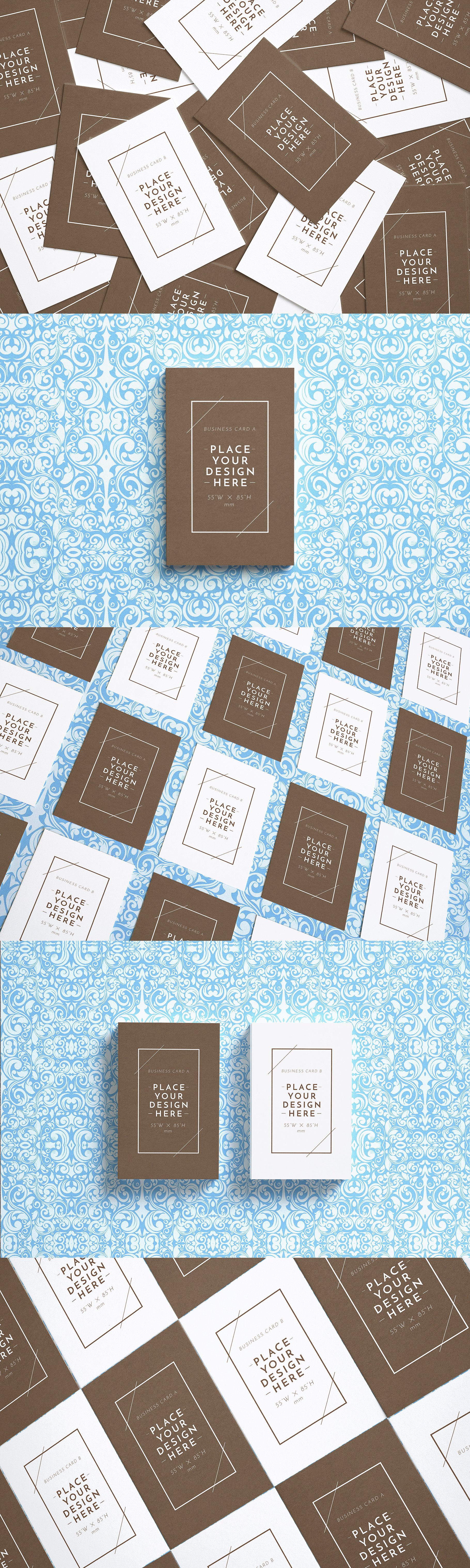 简约企业名片样机模板 Close-up Business Cards Mockup v.3