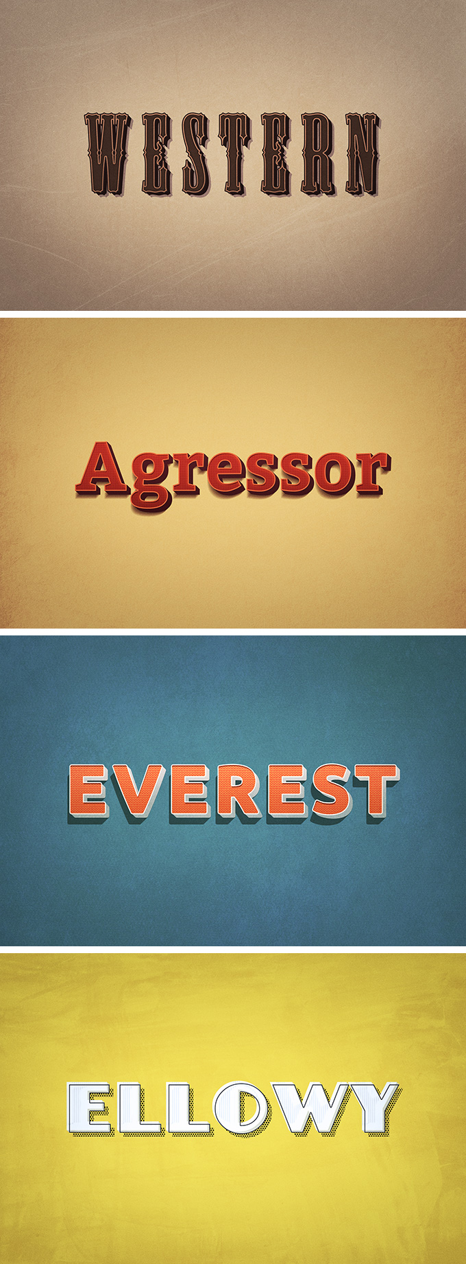 古典优雅的复古风格文字效果 Retro Style Text Effects