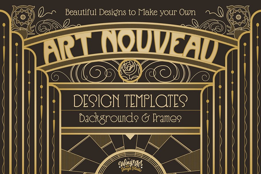复古新艺术主义设计模板 Vintage Art Nouveau Design Templates