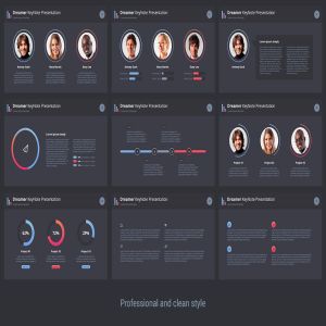 100多个独特内容的3种预制色彩的高端时尚商务商业质感的keynote幻灯片演示模版（ key）
