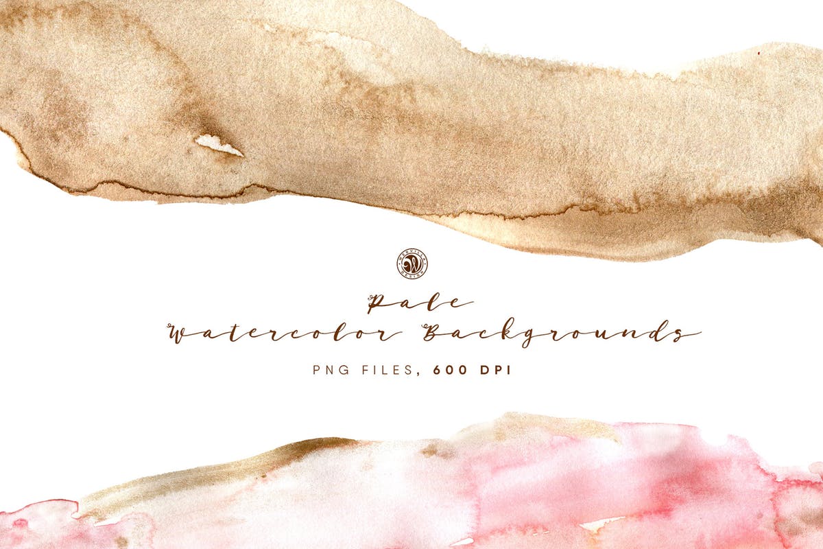 素色颜料水彩装饰背景 Pale Watercolor Backgrounds