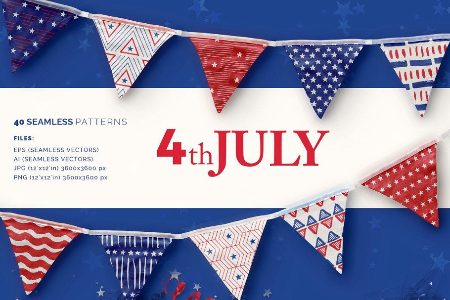 独立日节日主题纹理图案素材 Independence Day Patterns