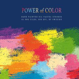 多色油彩蜡笔笔刷剪贴画 Oil Pastel Strokes clipart